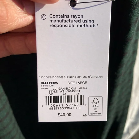 Sonoma Long Sleeve Button-down NWT - Picture 4 of 4